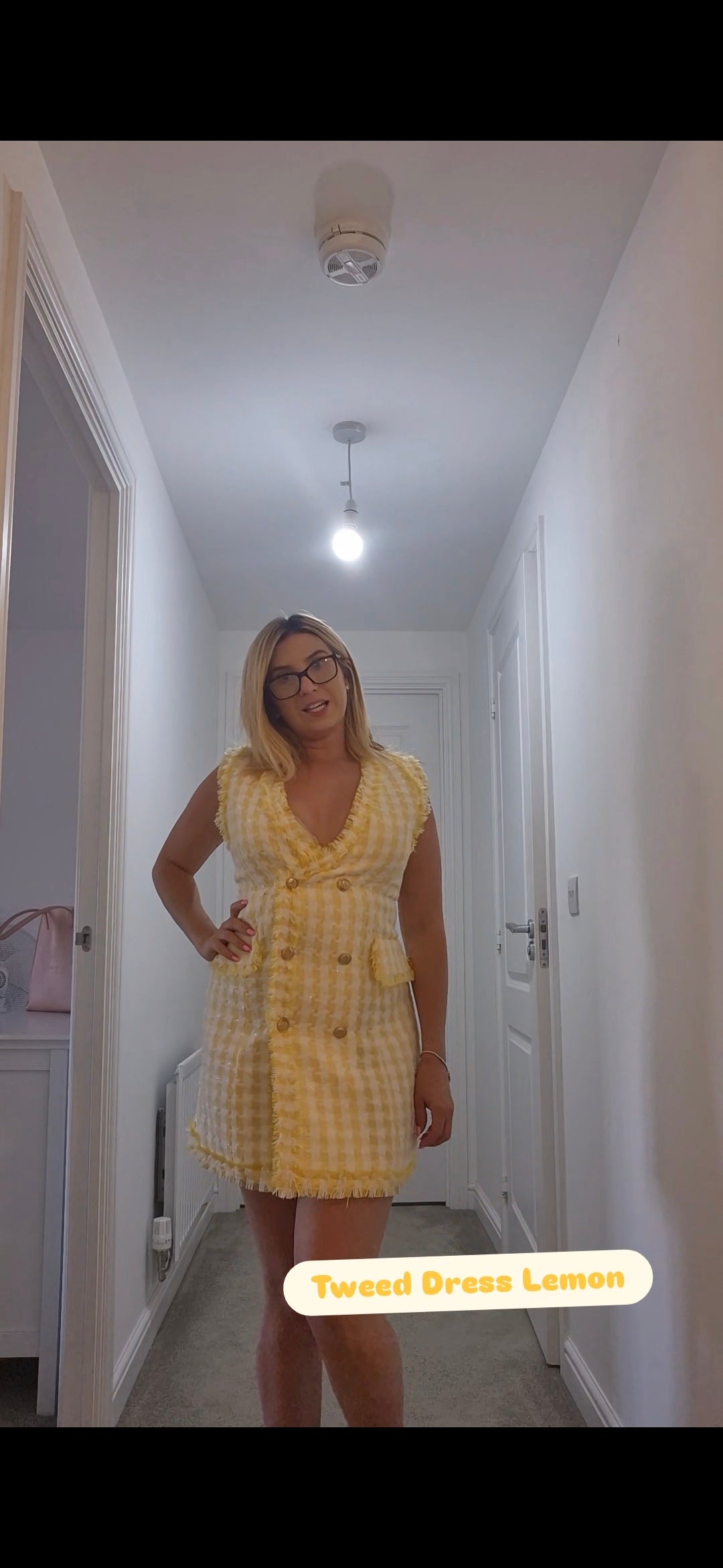 Tweed Dress Yellow