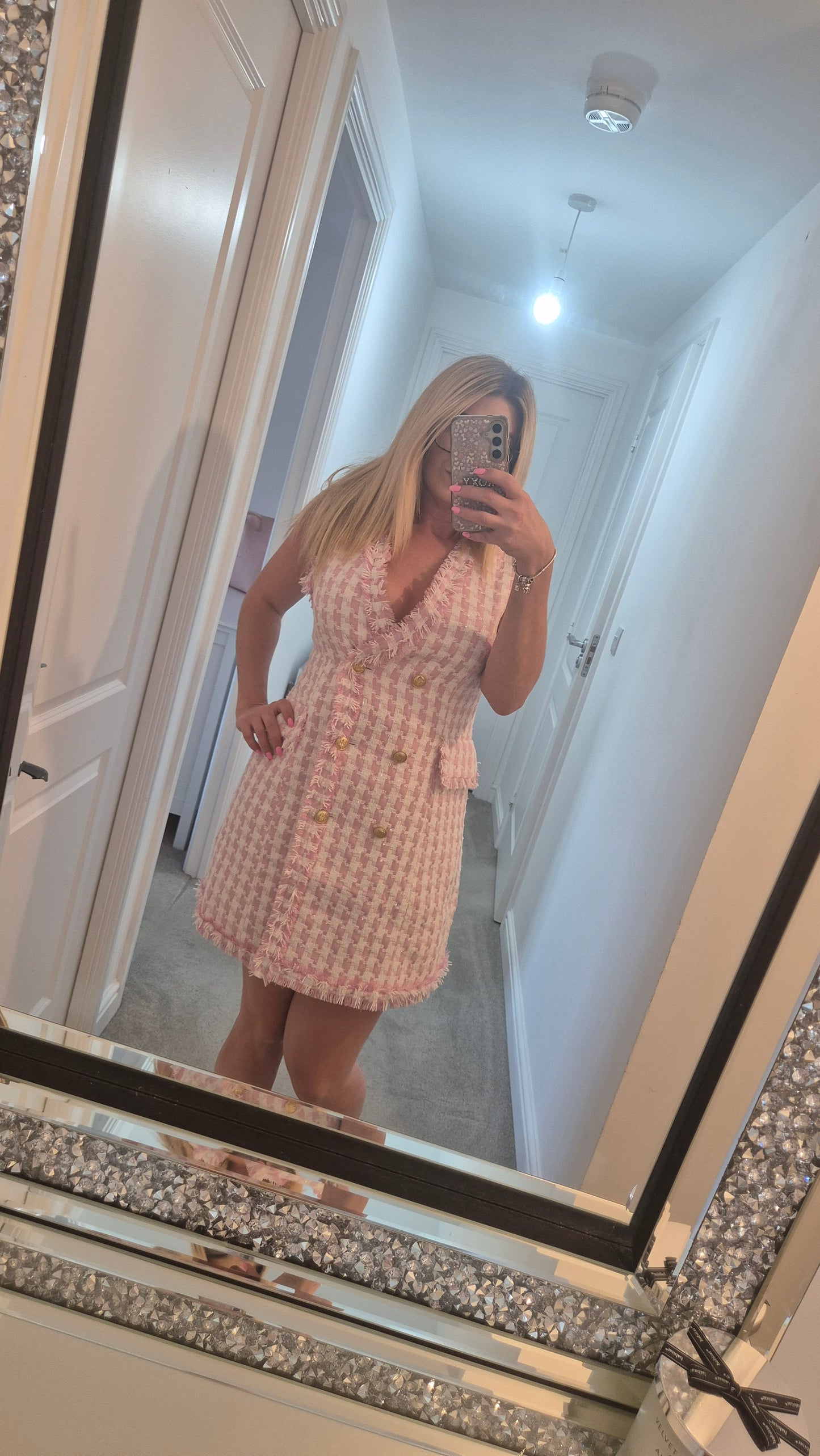 Tweed Dress Pink