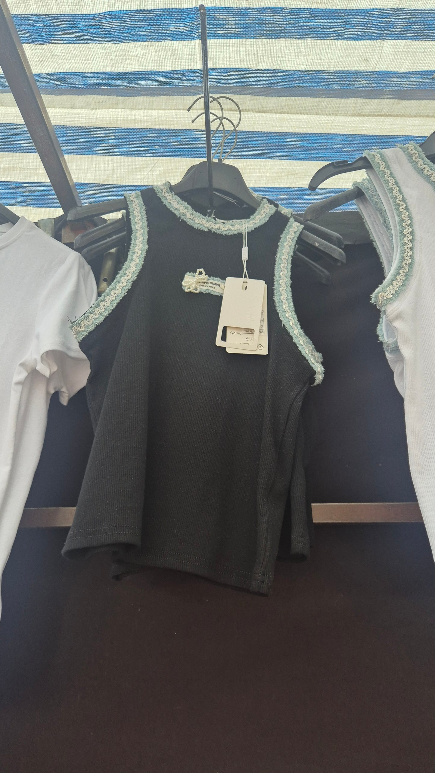 Denim Trim Vest Black One Size