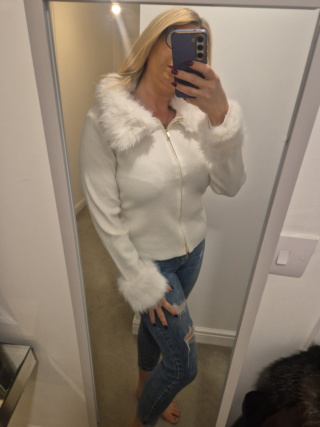 Faux Fur Cardigan One Size