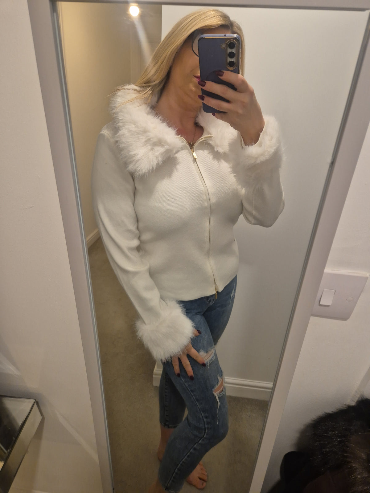 Faux Fur Cardigan One Size