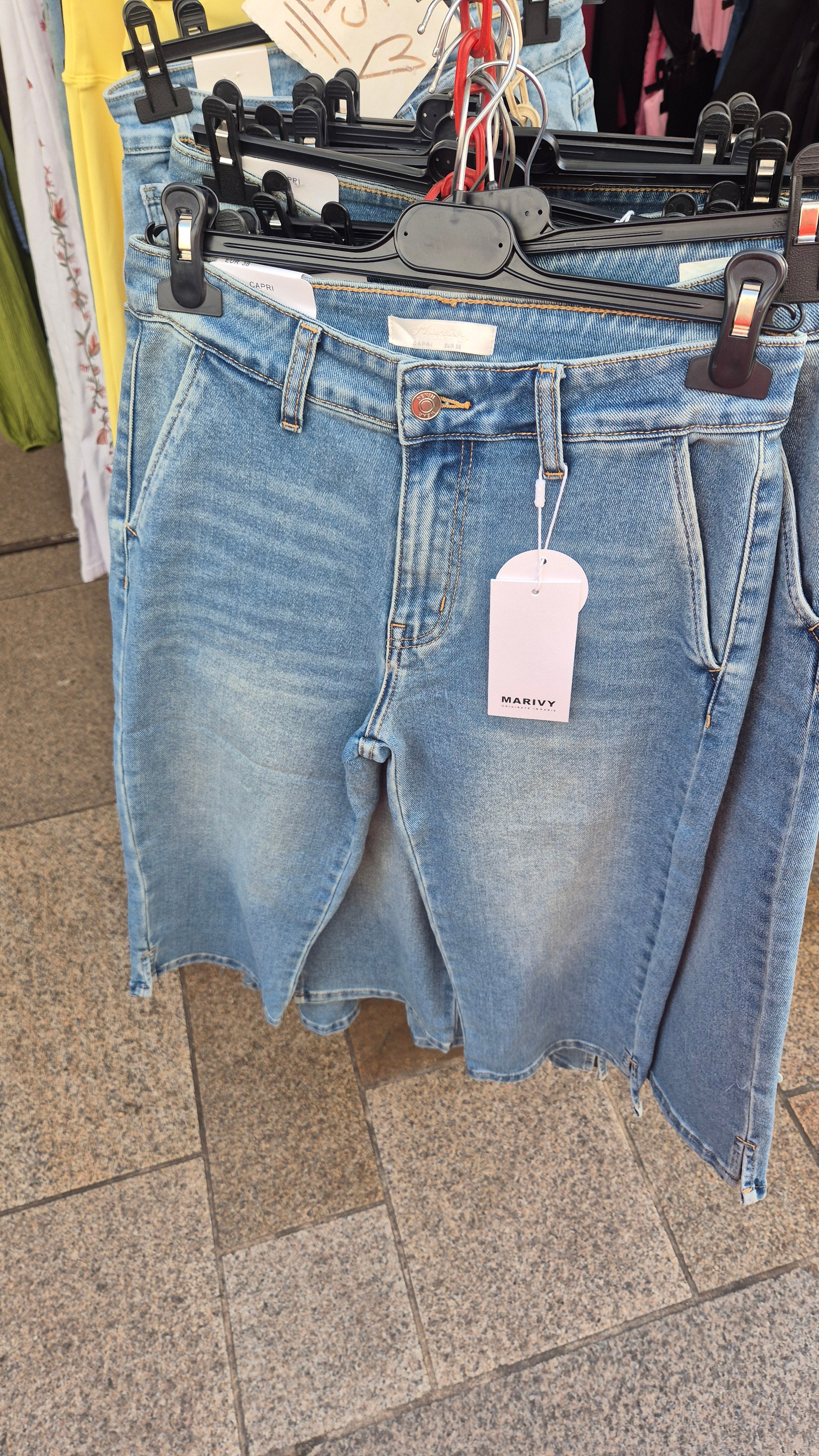 Capri Light Wash Jean Short