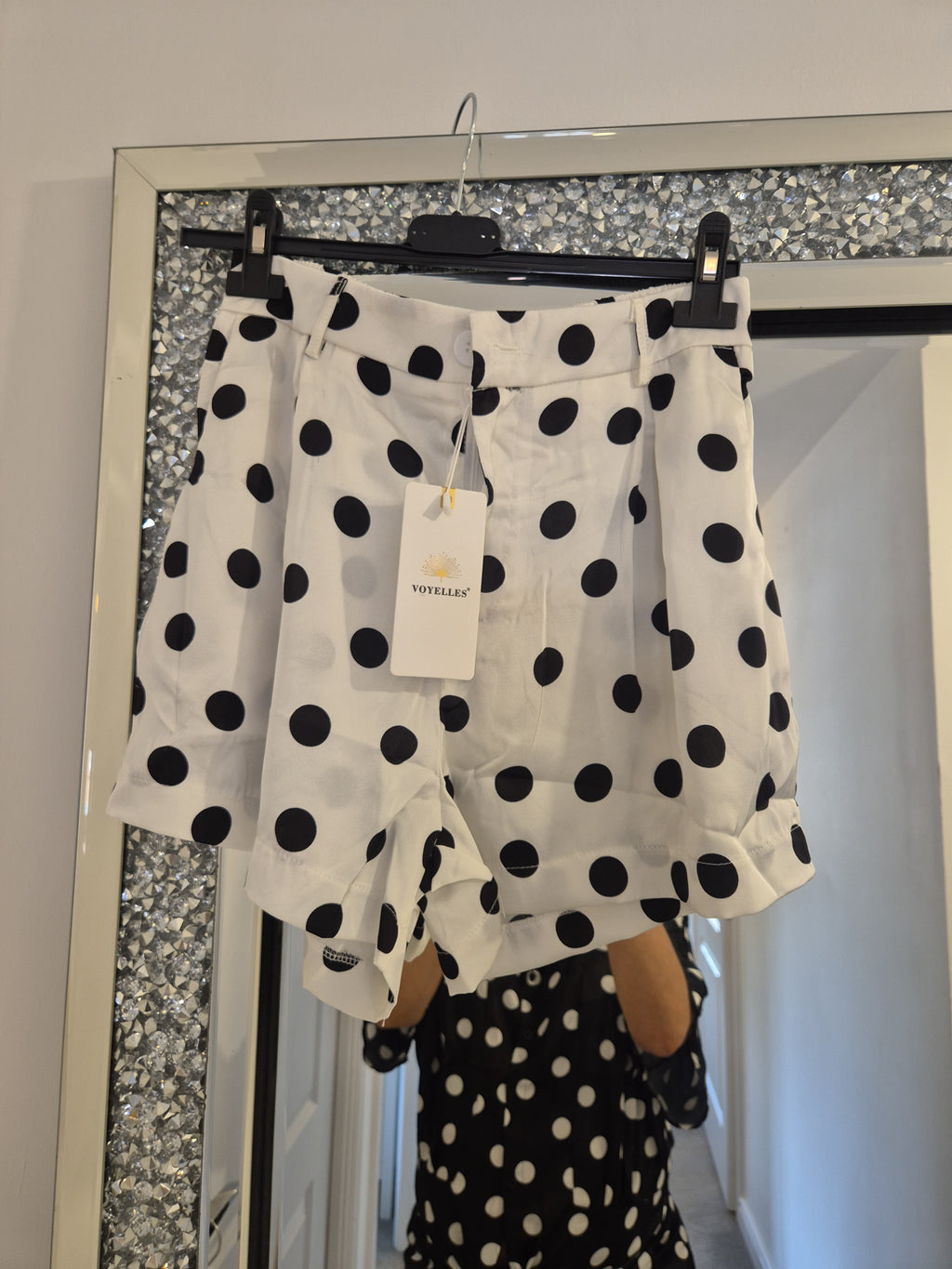 Sammy Polka Dot Short Set Black