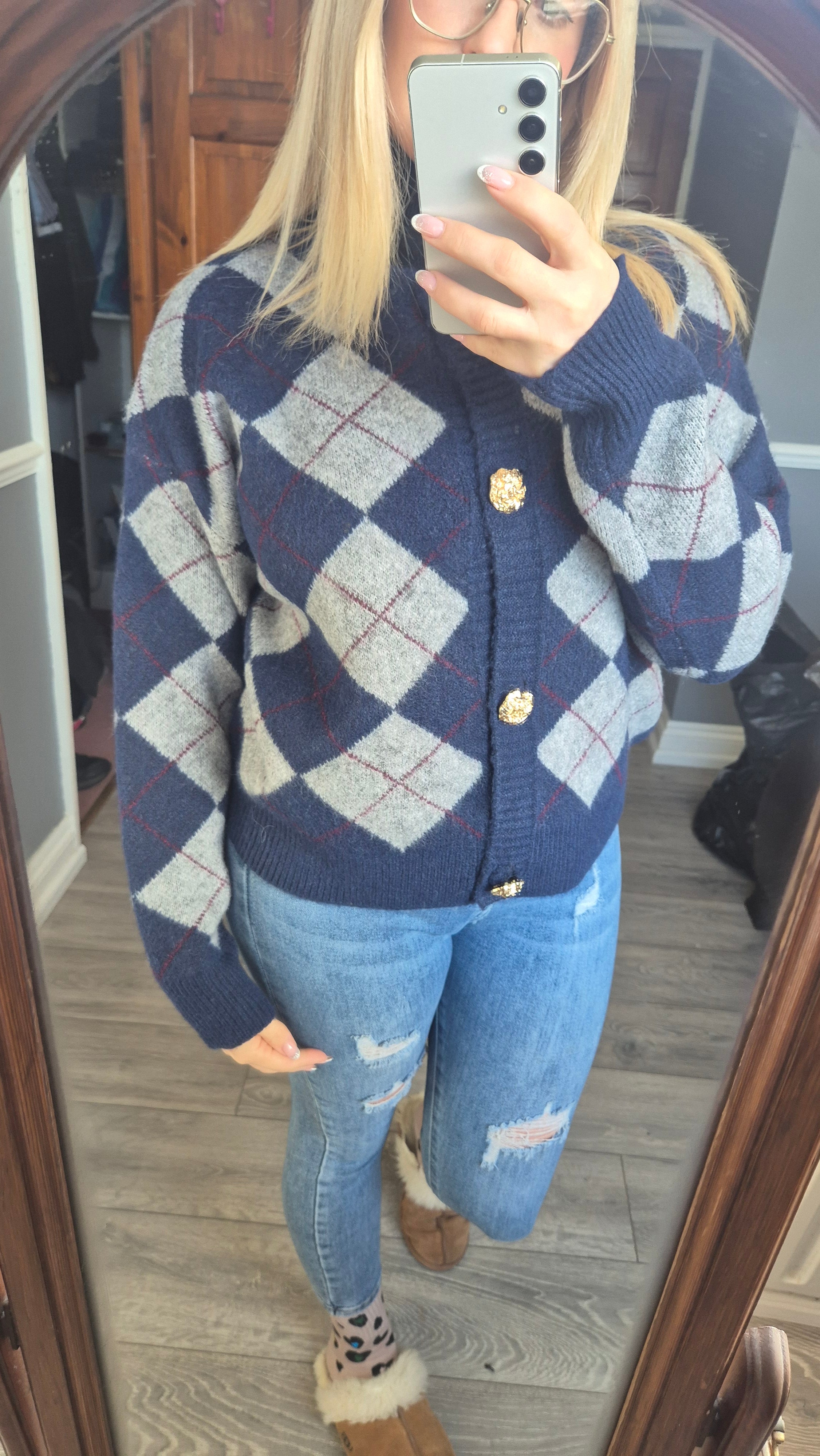 Argyle Cardigan One Size Various Colours