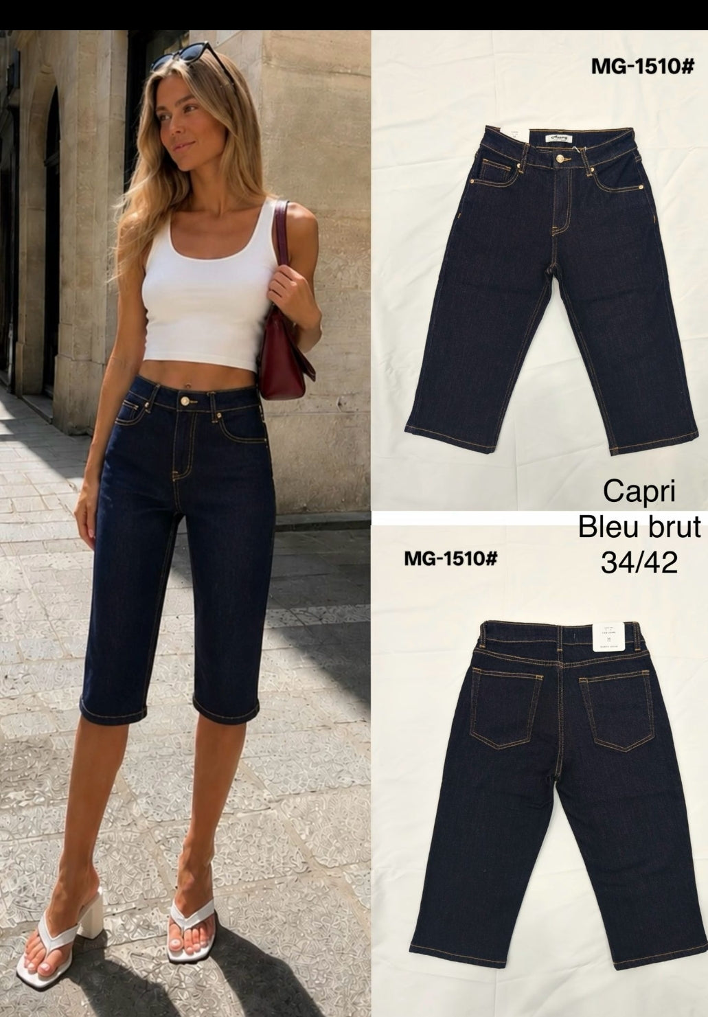 Capri Pants Blue Denim