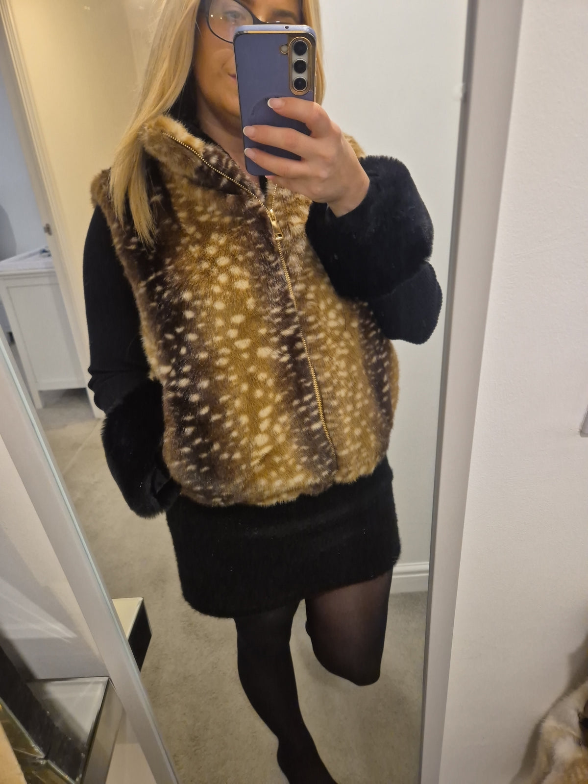 Deer Print Gillet One Size