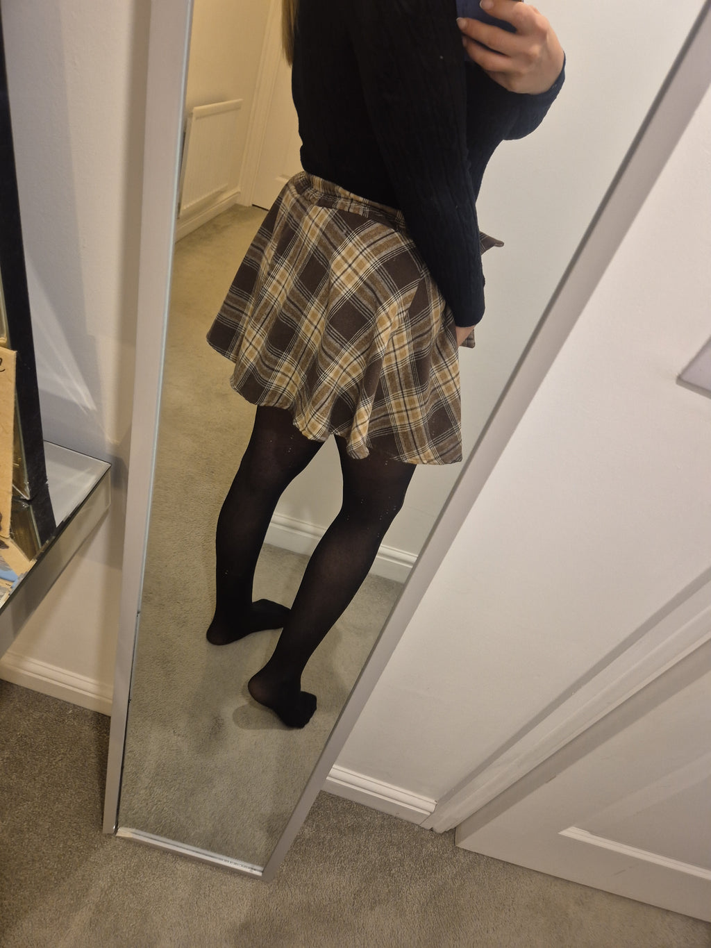 Skort Check Wrap Around One Size