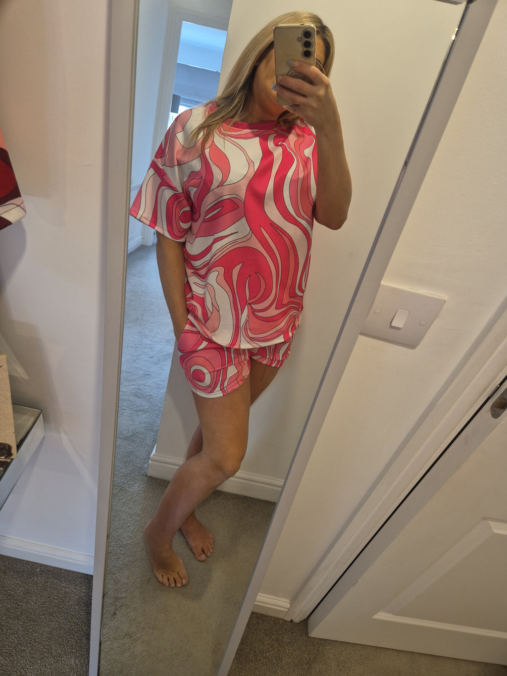 Swirly Tshirt Short set one size