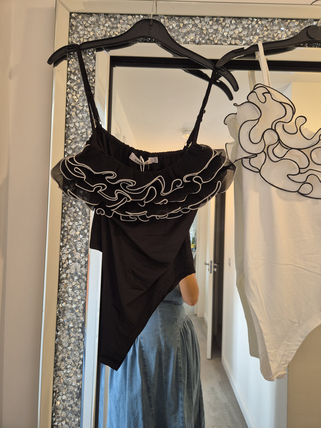 Frilly Body Suit White