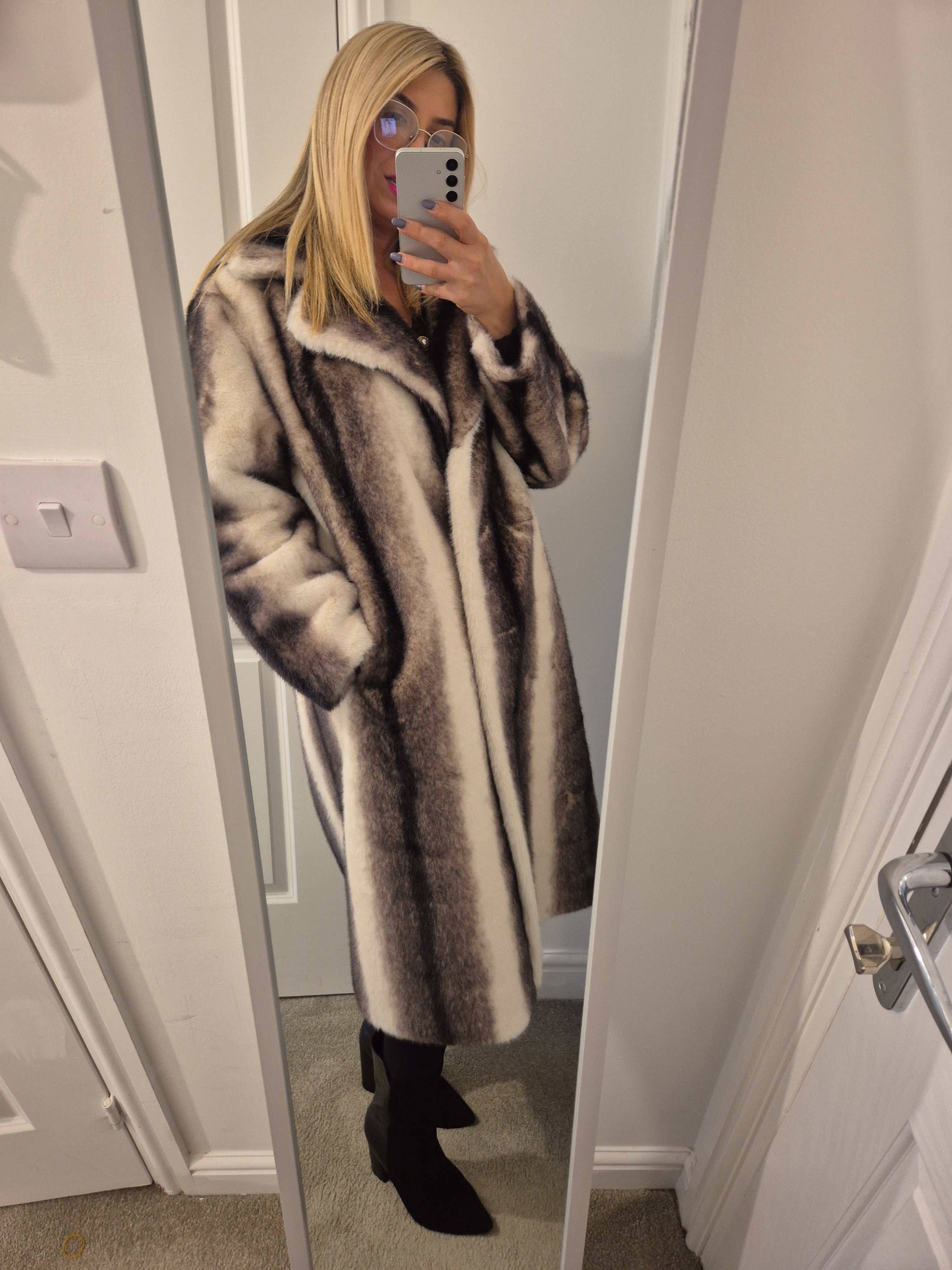 Faux Fur Coat Long One Size