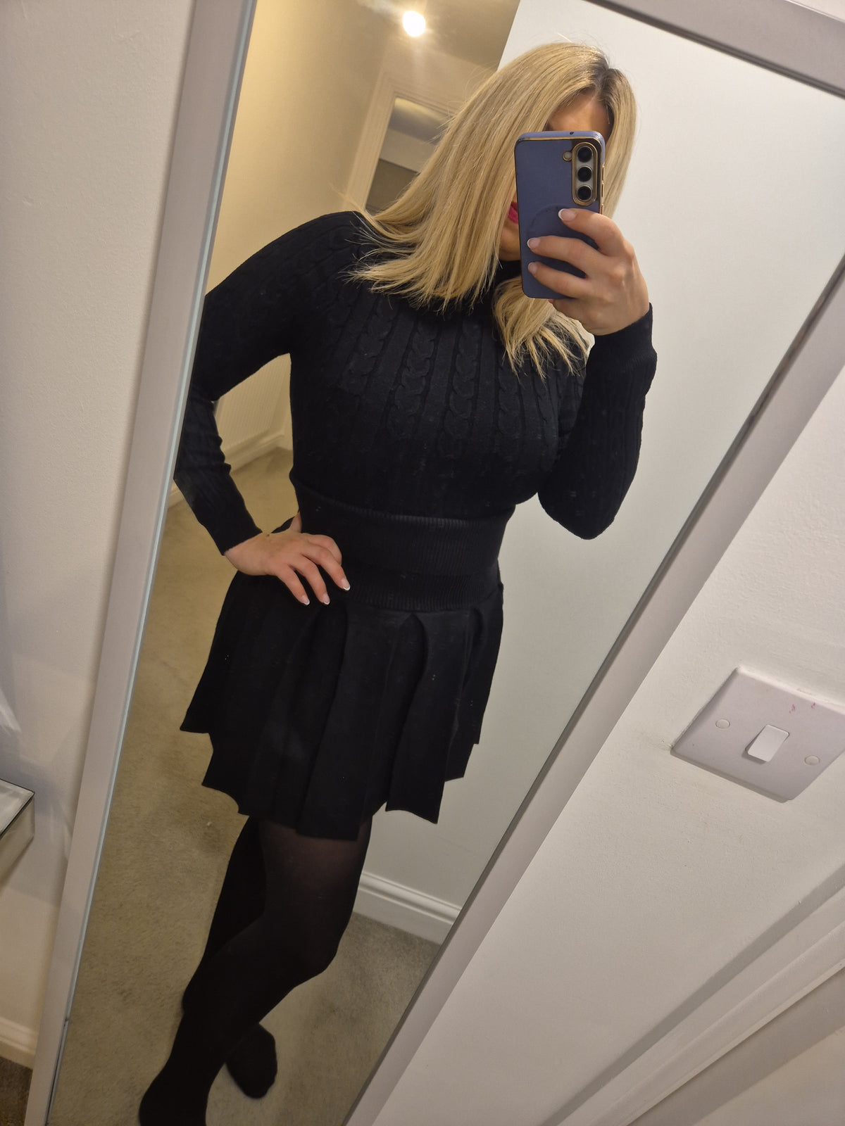 High Waisted Skater Skirt m/l
