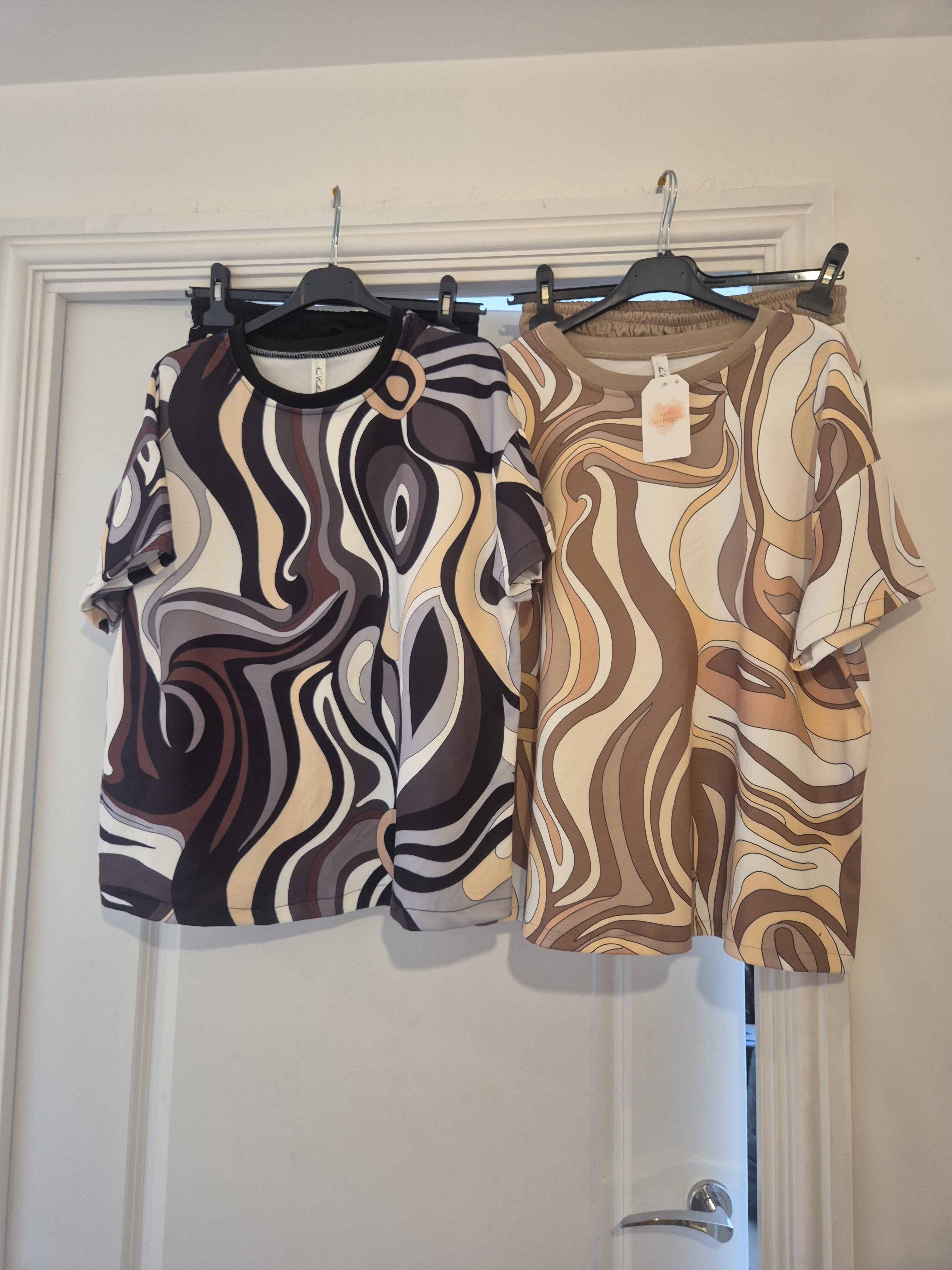 Swirly Tshirt Short set one size