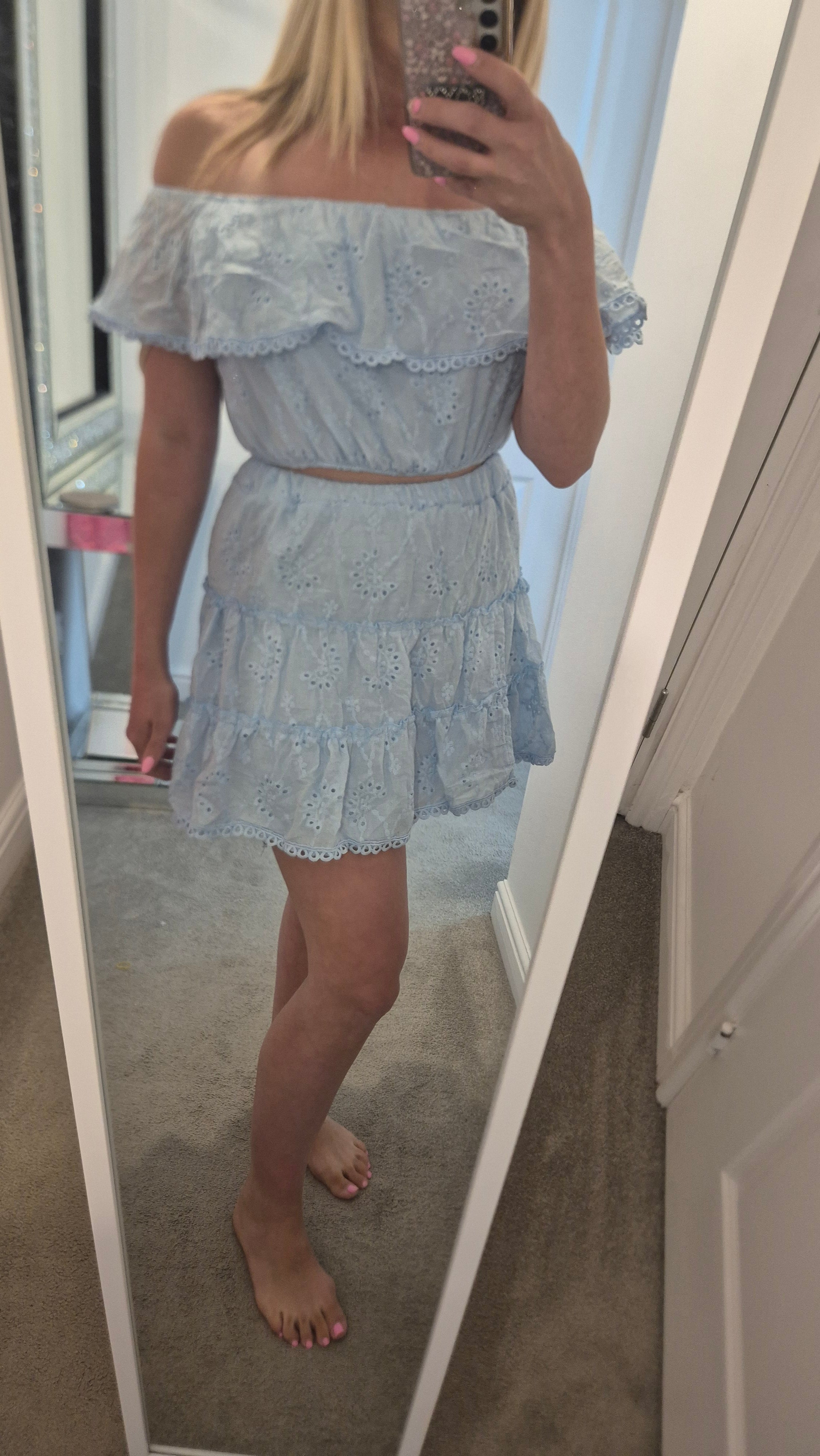 Arabella Skirt Set Blue £10 no returns on sale items
