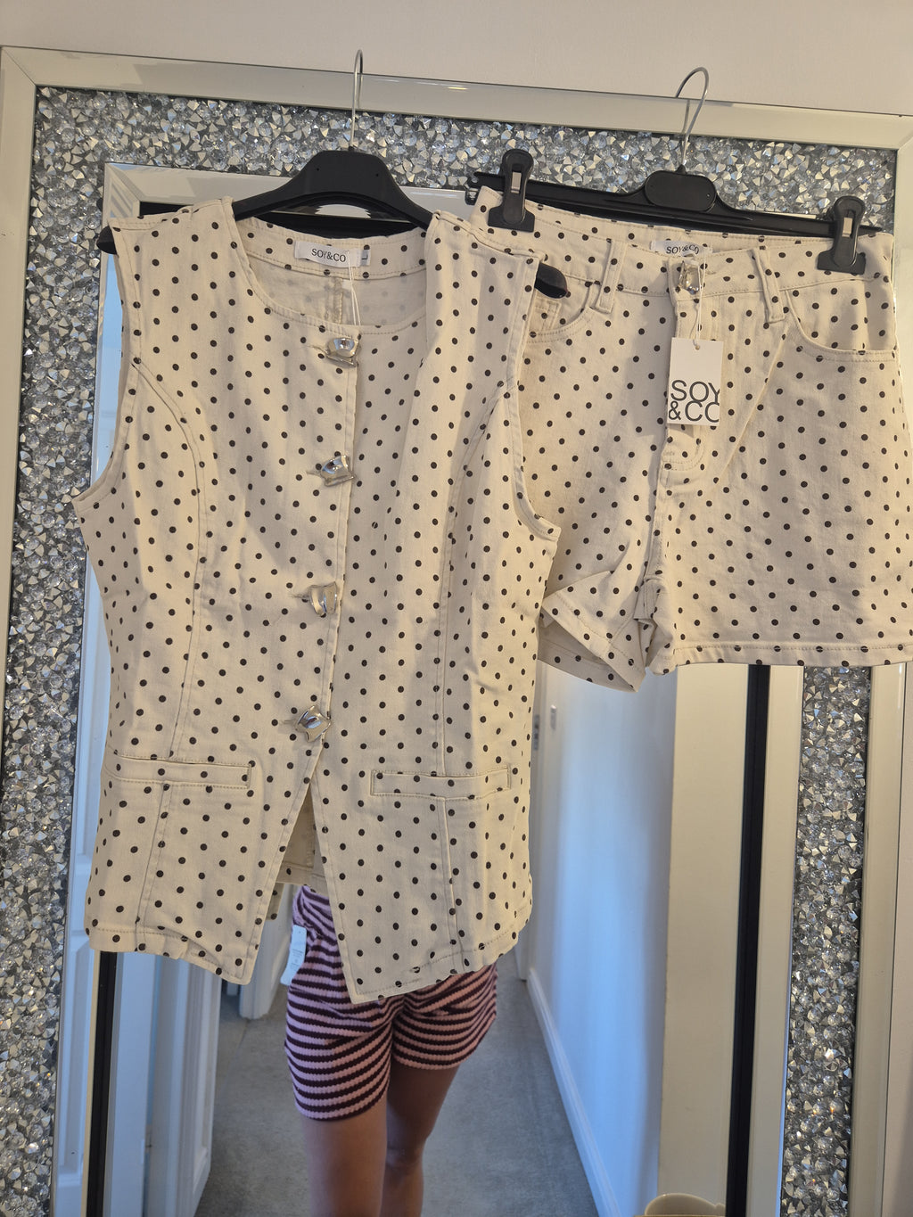 Polka Dot Short Set Denim