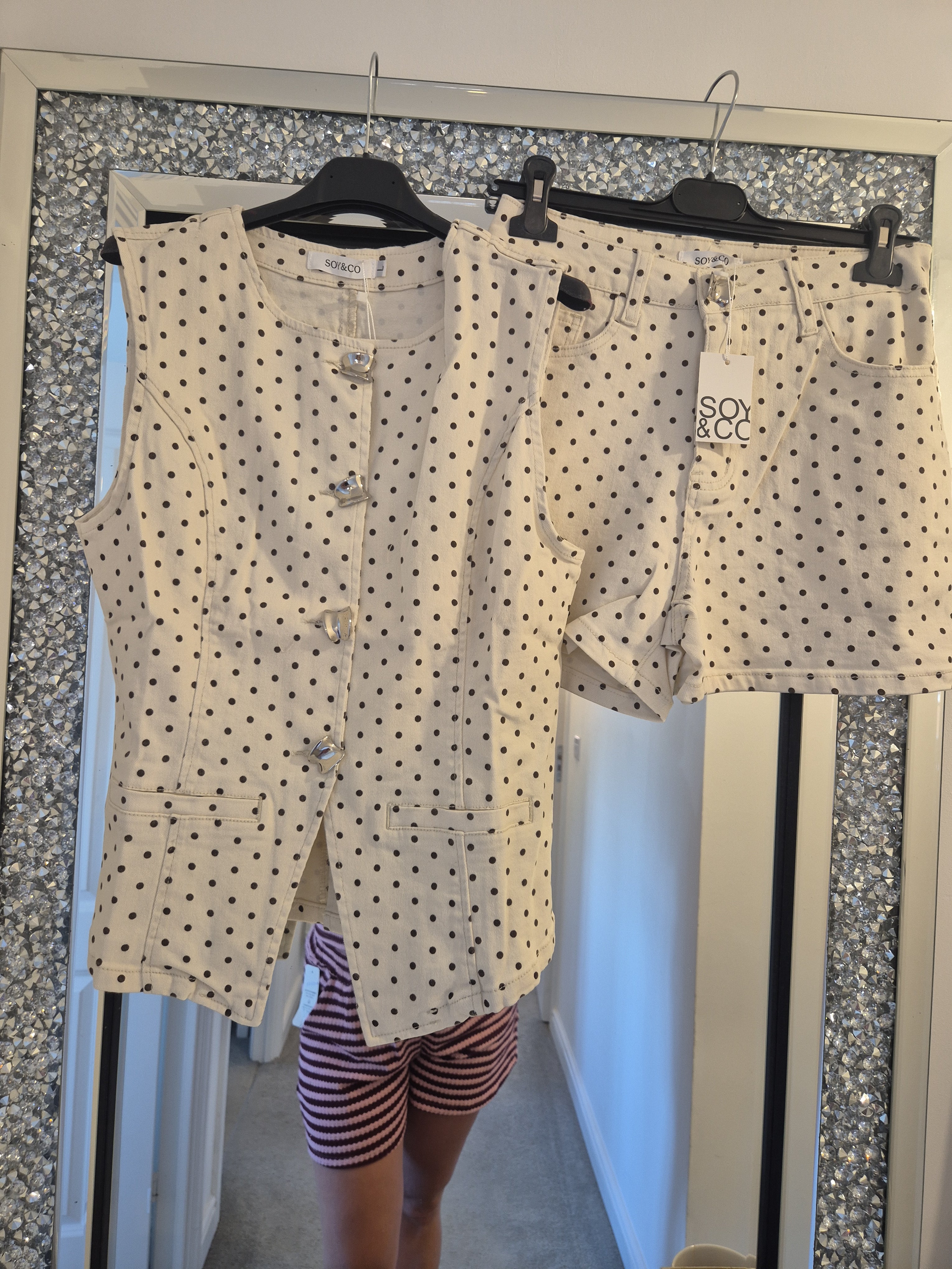 Polka Dot Short Set Denim