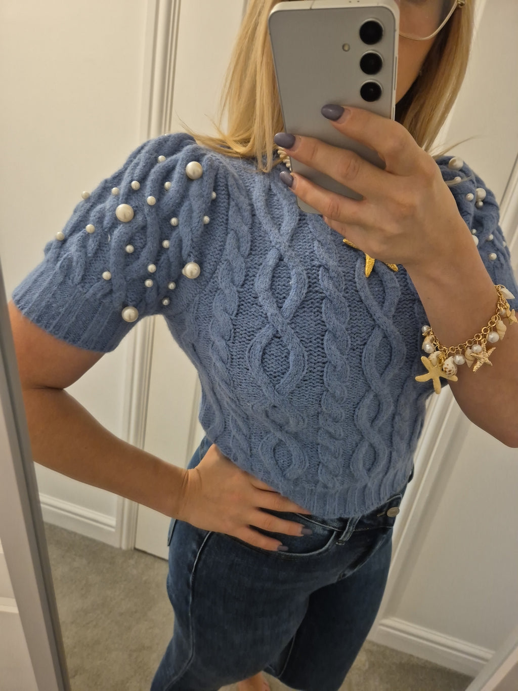 Pearl Top Powder Blue One Size