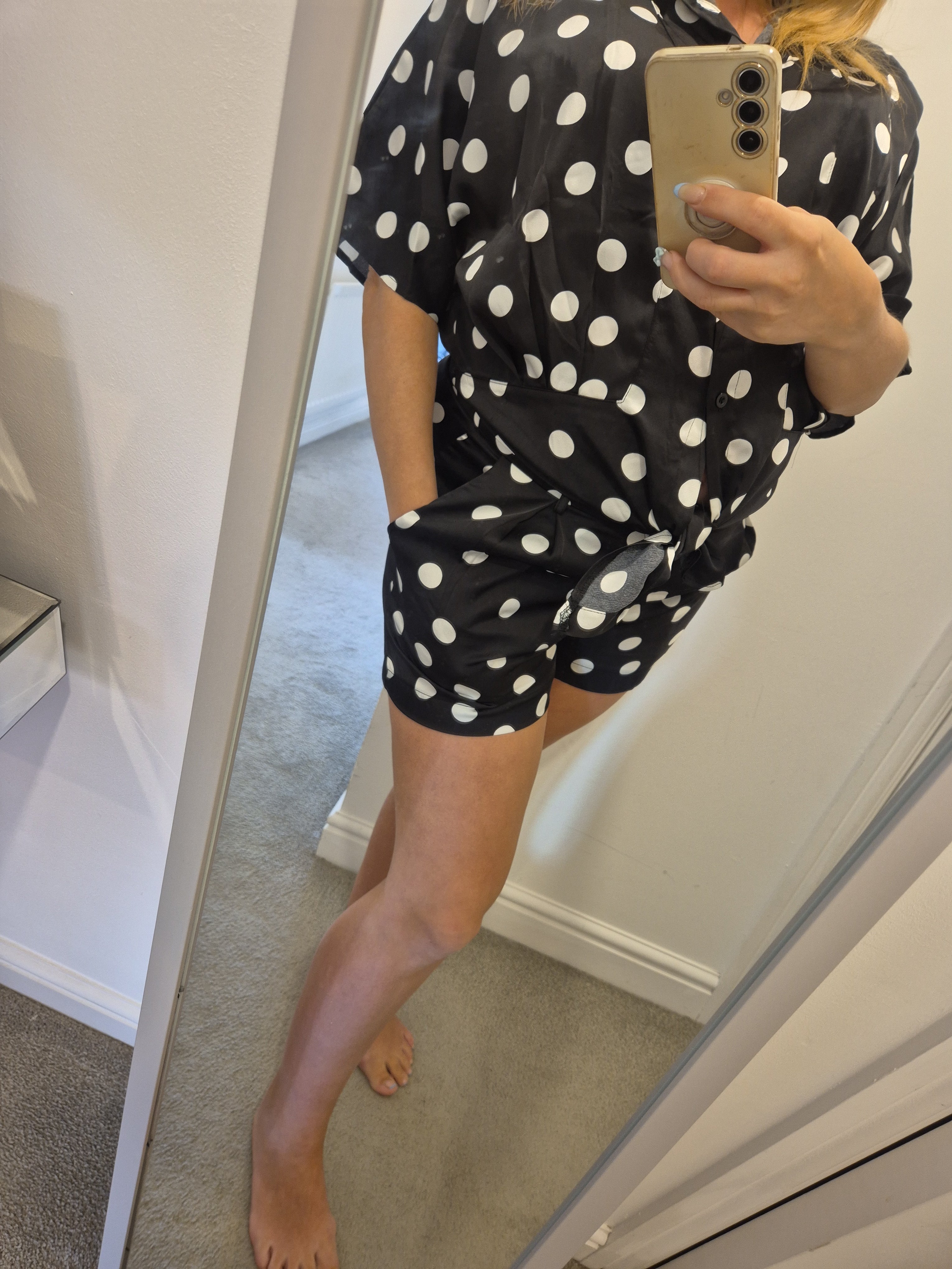 Sammy Polka Dot Short Set White