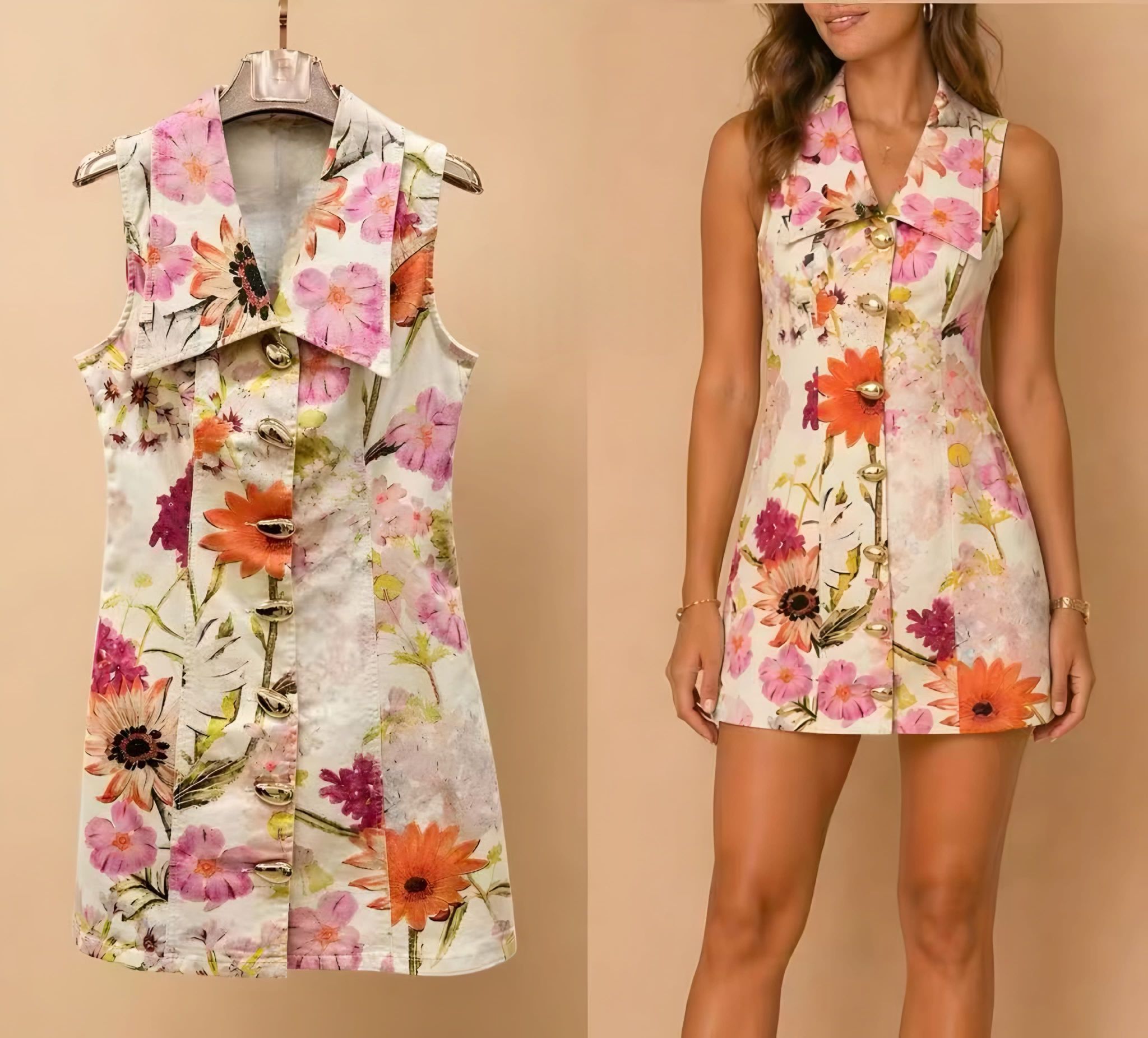 Flower Denim Dress