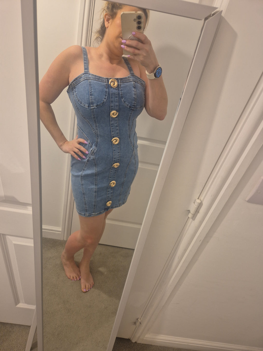 Denim Dress Shell Button