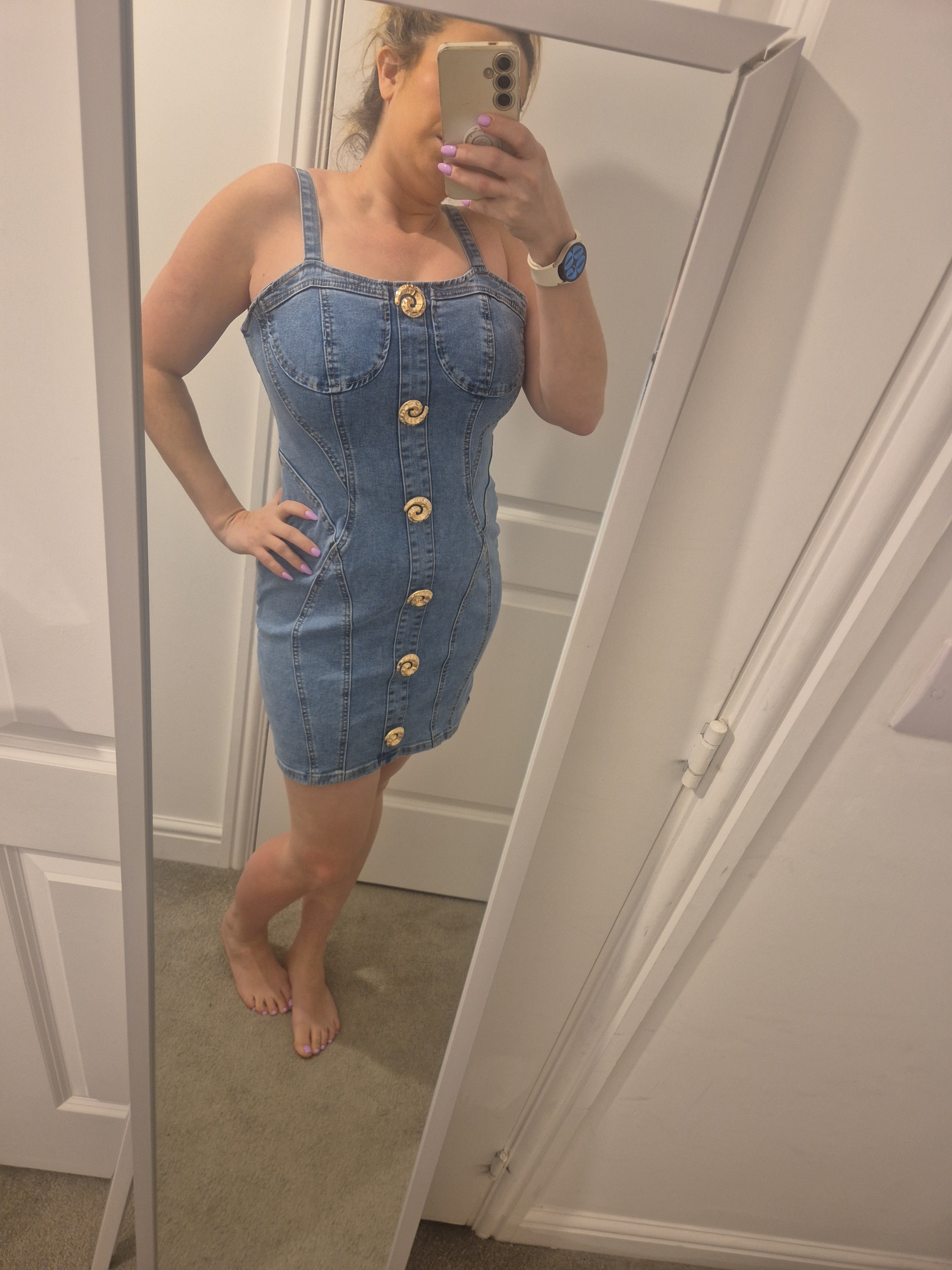 Denim Dress Shell Button