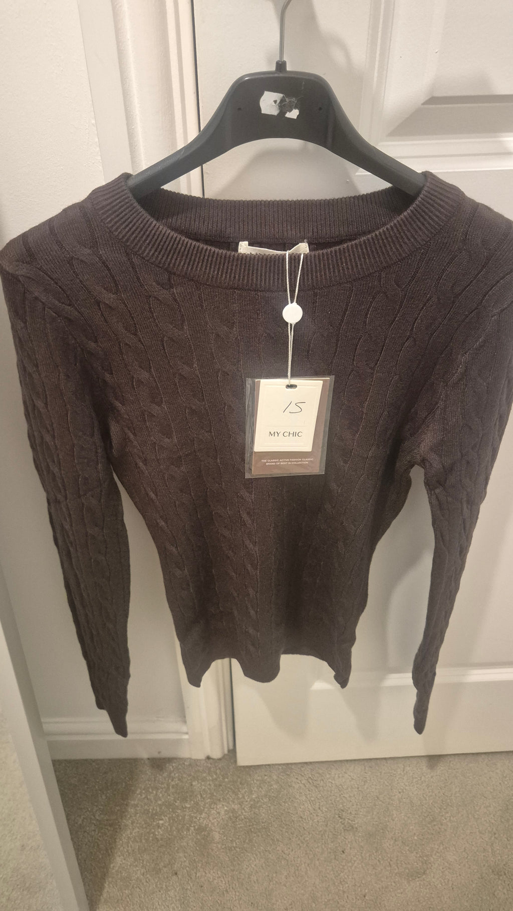 Knitted Cable Tie Print Top s/m