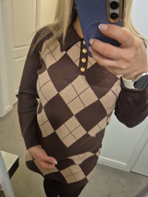 Argyle Skirt Set m/l