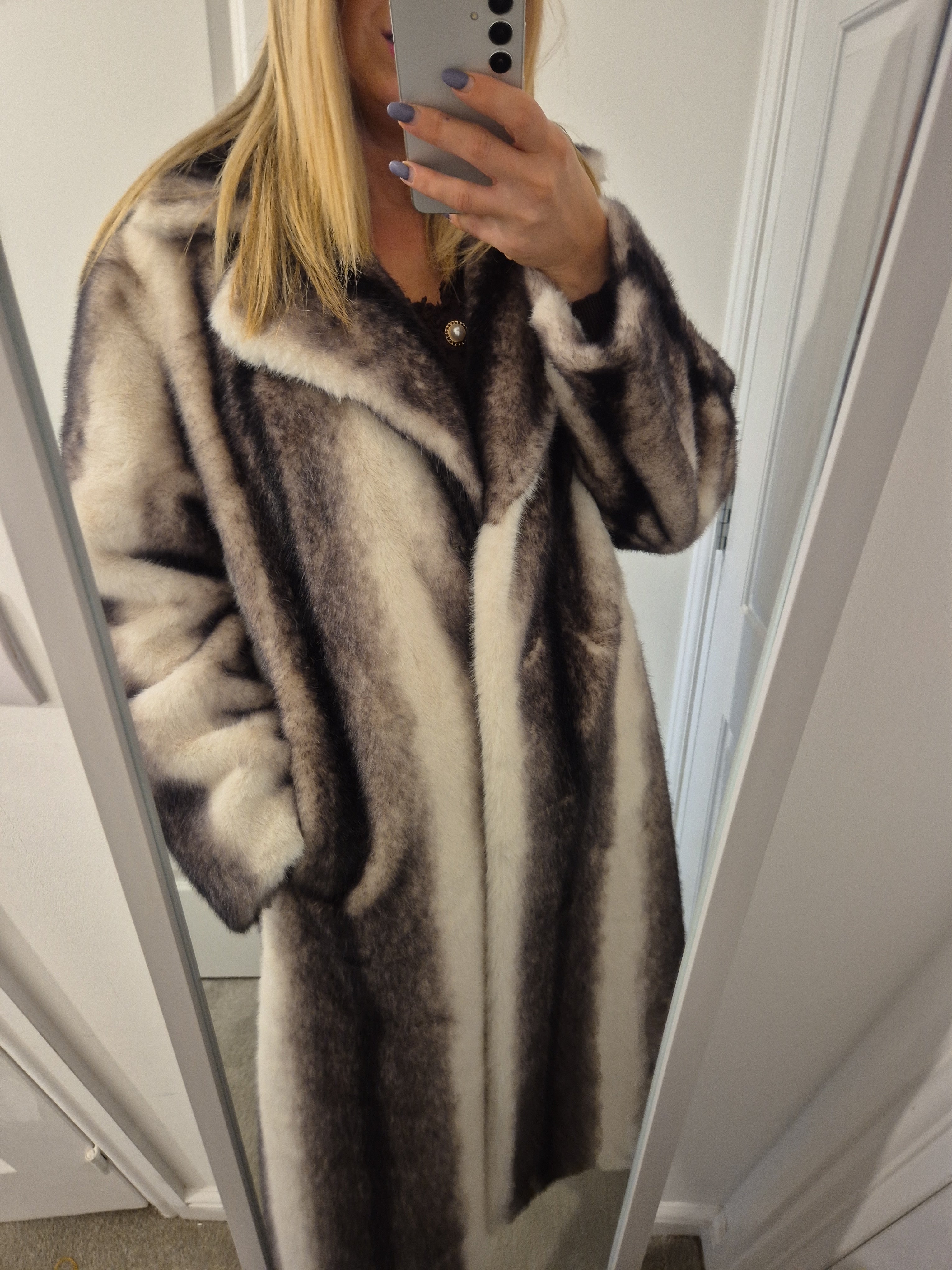 Faux Fur Coat Long One Size