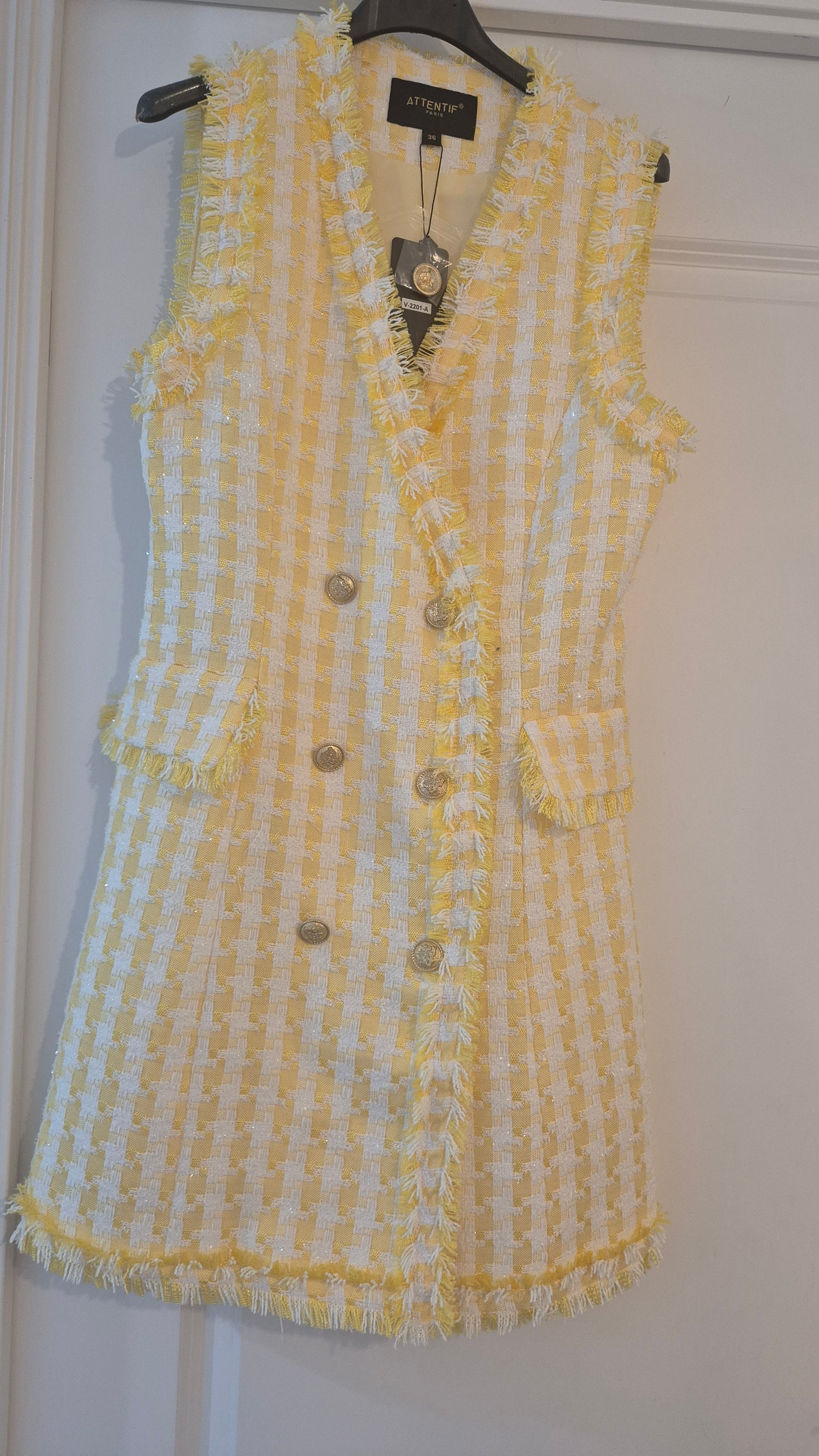 Tweed Dress Yellow