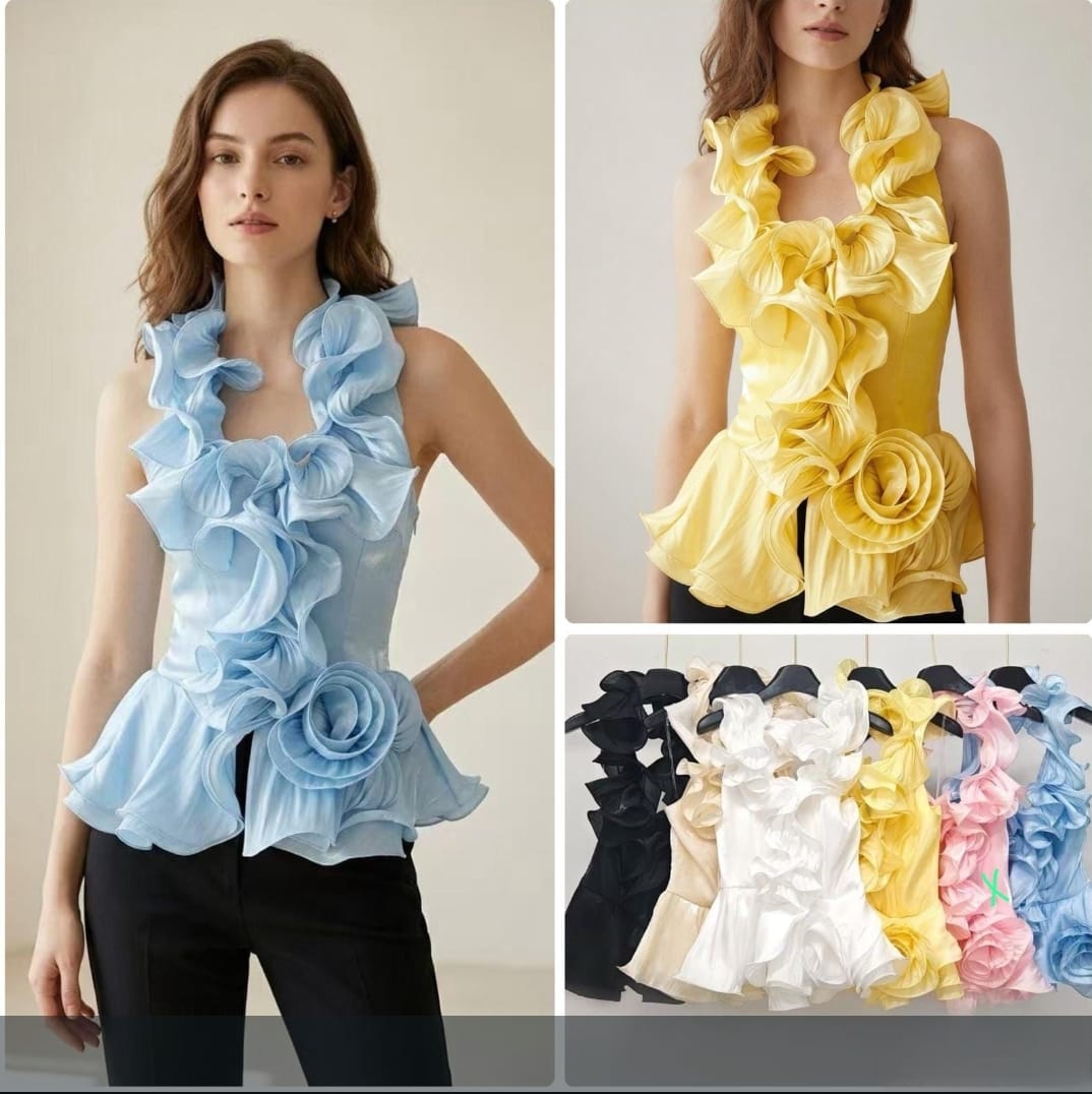 Ella Frill Top M/L Various Colours