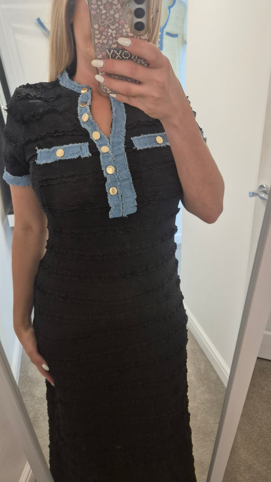 Ana Frill Denim Dress m/l