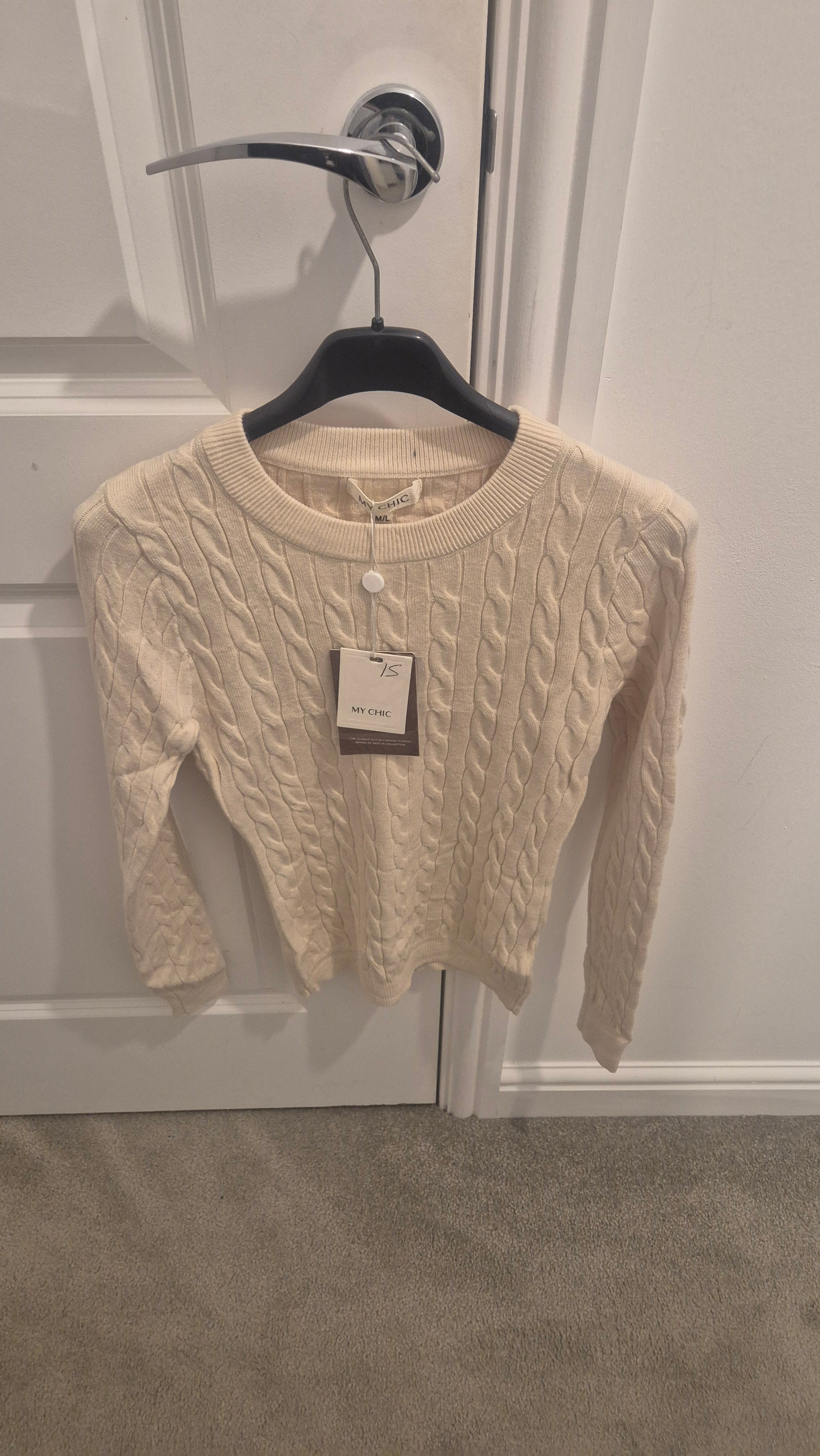 Knitted Cable Tie Print Top m/l