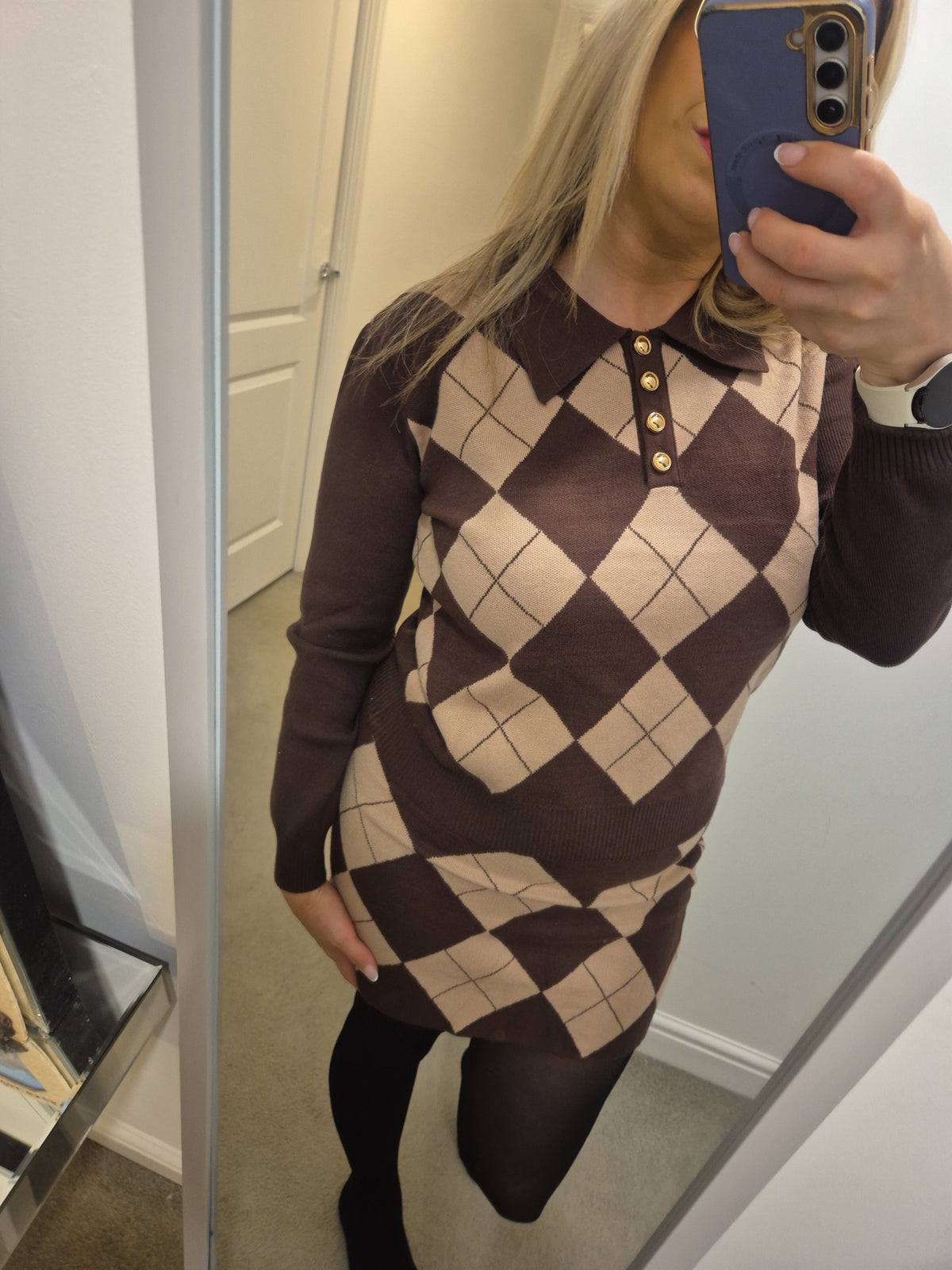 Argyle Skirt Set m/l