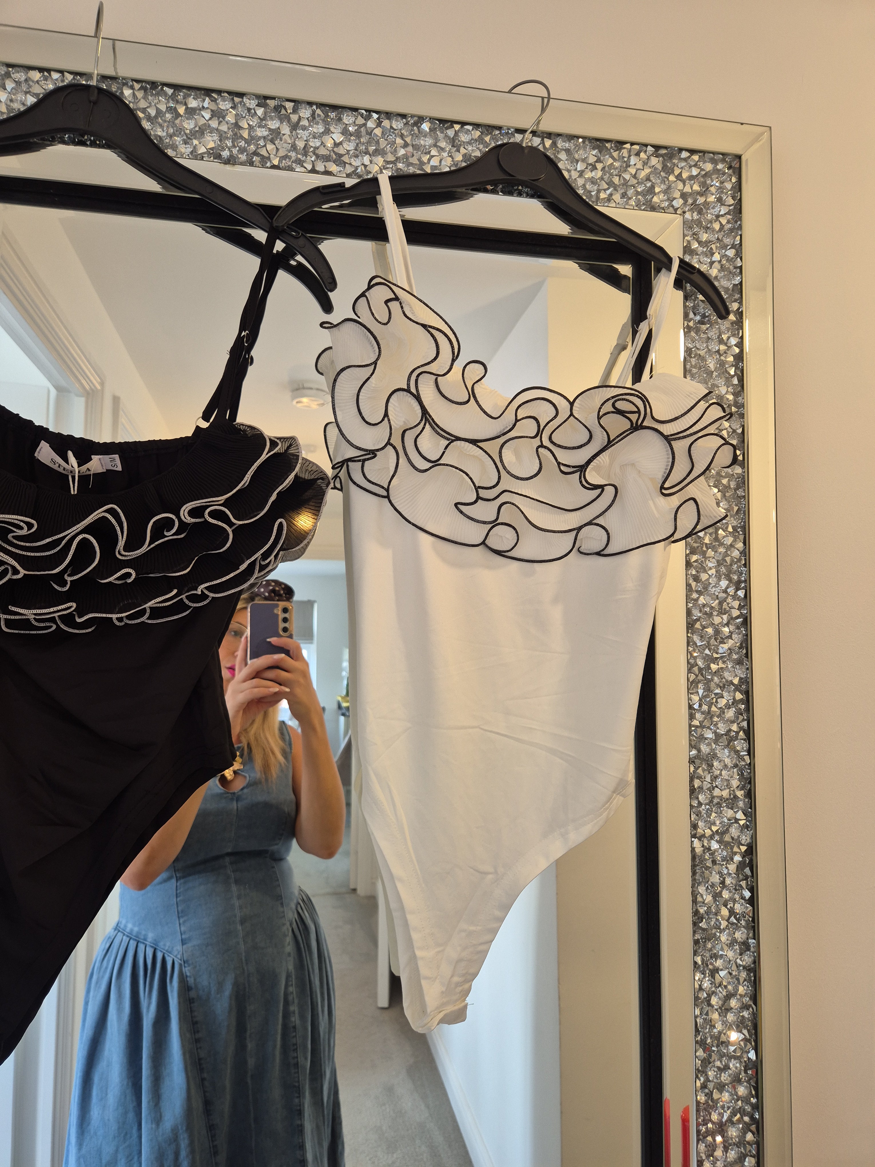 Frilly Body Suit White