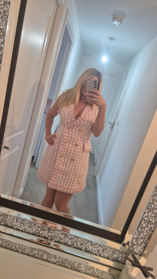 Tweed Dress Pink
