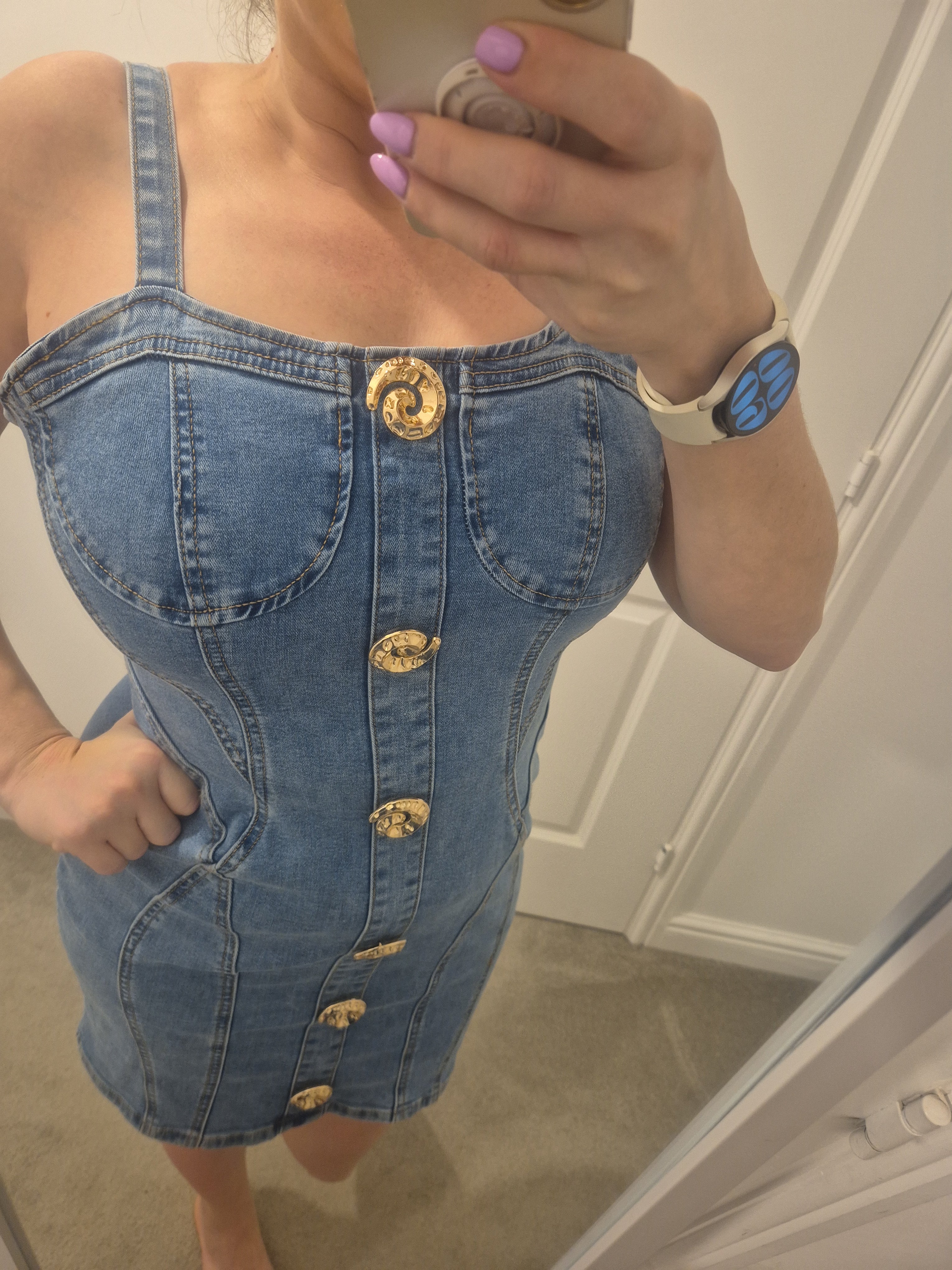 Denim Dress Shell Button