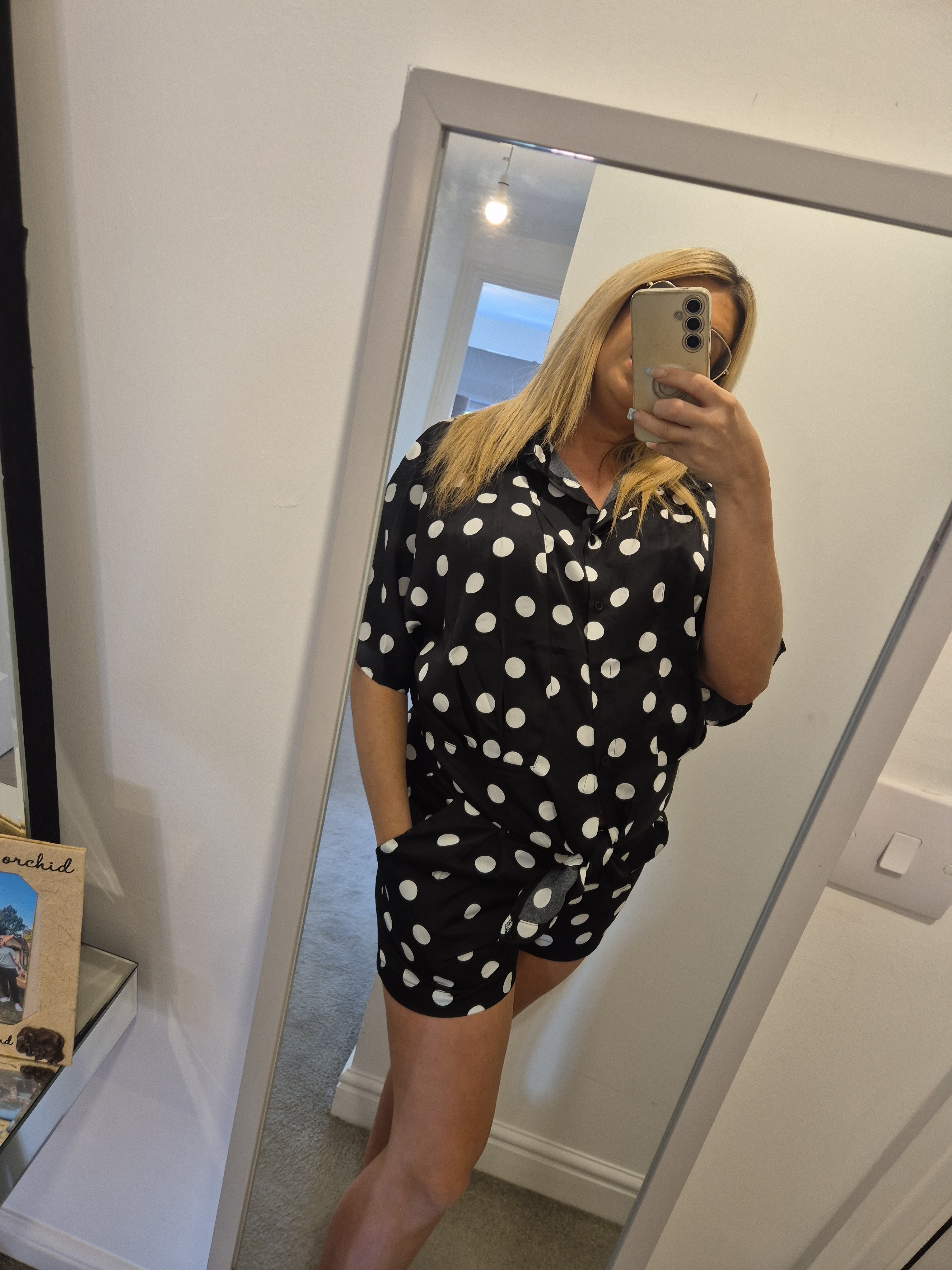 Sammy Polka Dot Short Set White